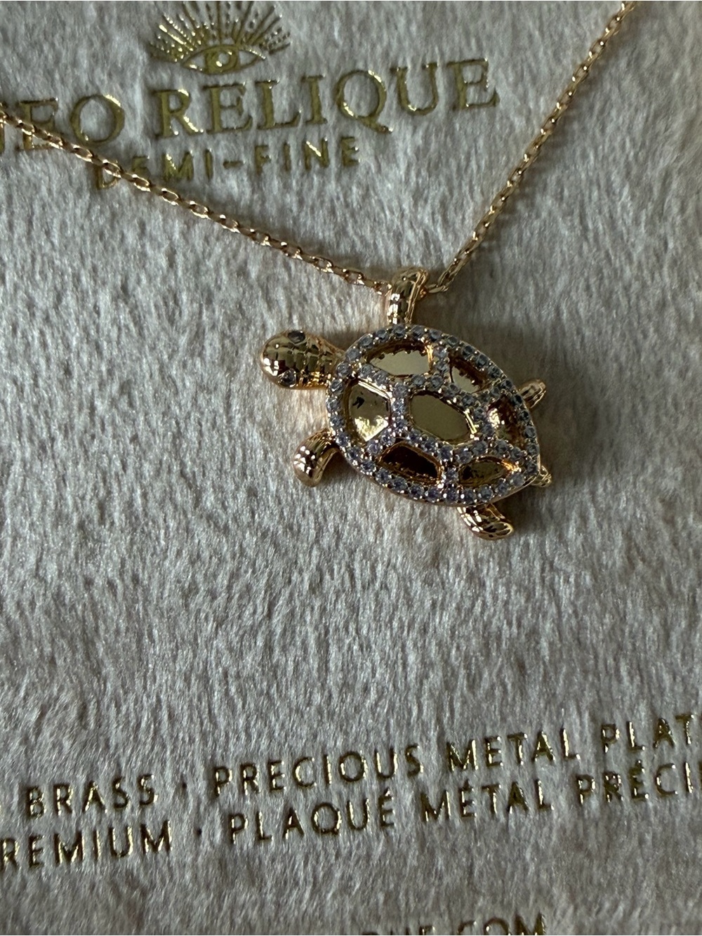 Gold Turtle Pendant Necklace - Picture 3 of 3